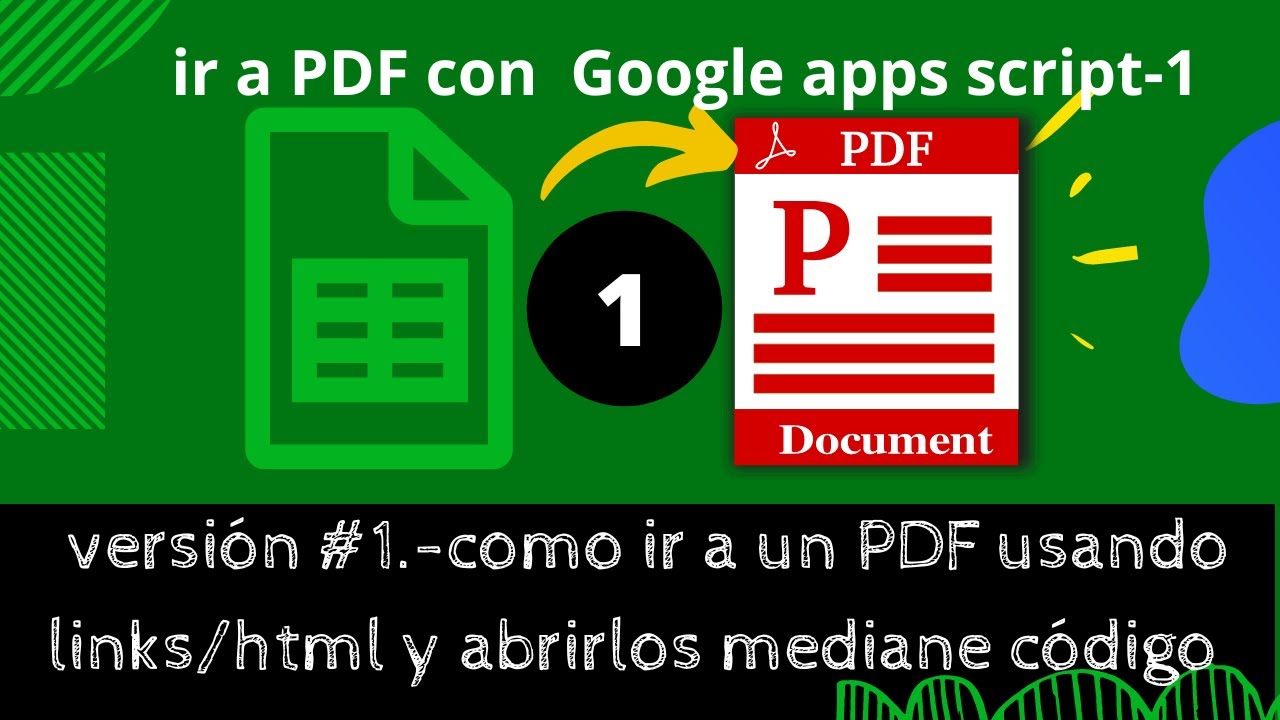 ir a PDF con Google apps script desde Sheets - YouTube