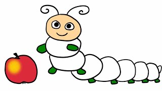 Как легко нарисовать милую гусеницу - Рисуем и раскрашиваем гусеницу на графическом планшете Parblo