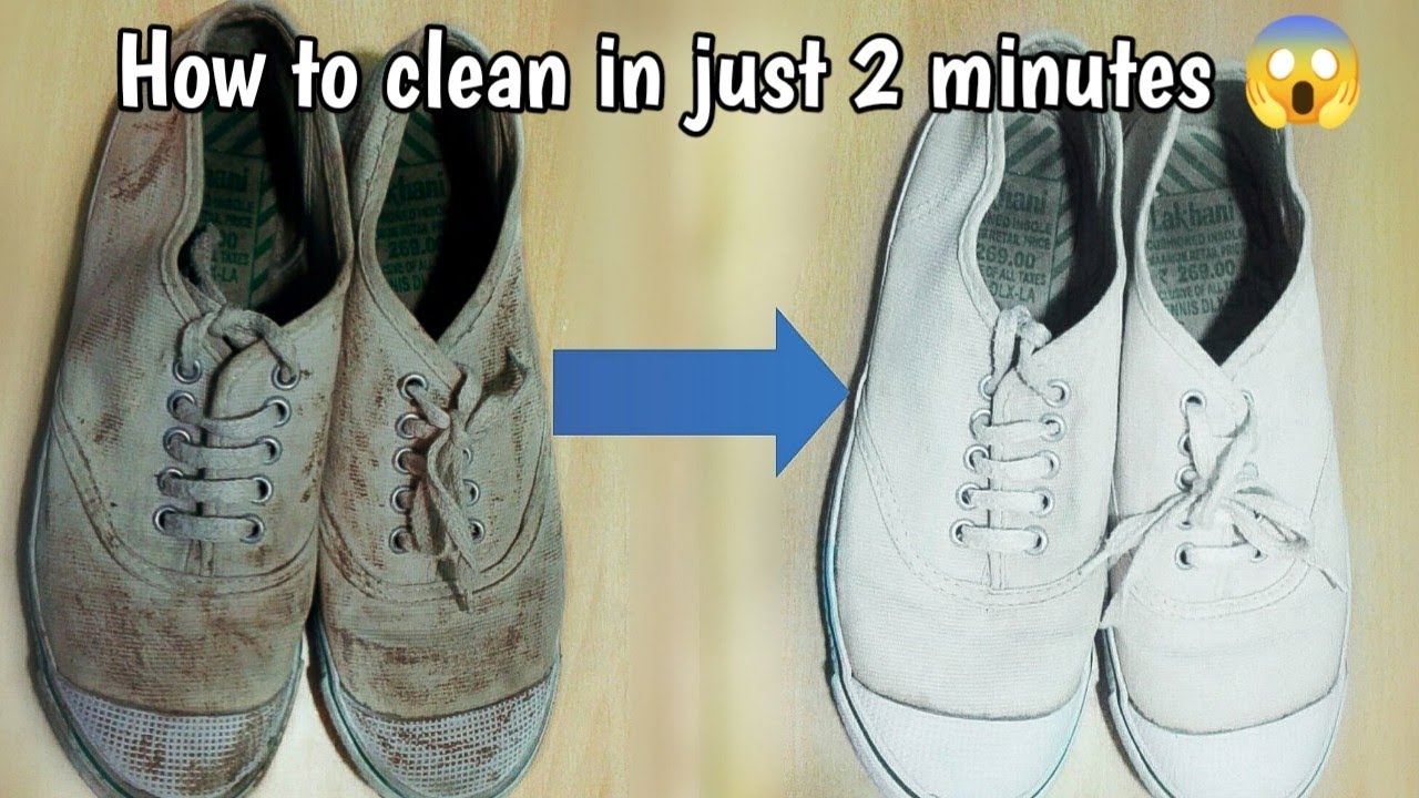 How to removed yellow stains in your shoes using Zonrox // How to clean ...