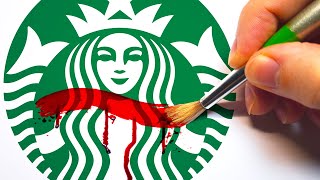 Horror Artist Vs Famous Logos Drawing Starbucks Kfc More In Scary Styles