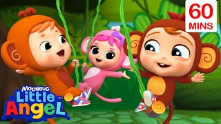Baby John And The Cheeky Monkeys! | Fun With Baby John! | Little Angel Nursery Rhymes & Kids Songs