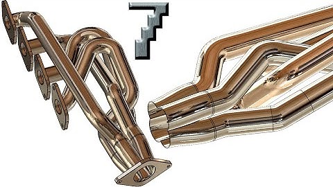 7-Project 37| Sport Car Exhaust Manifold |SolidWorks Tutorial: merge the tubes ends into one opening