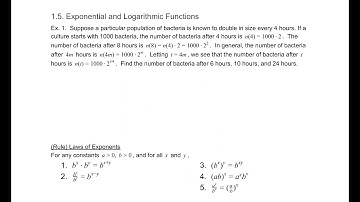 1.5 Exponential and Logarithmic Functions