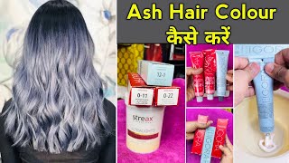 Ash colour कैसें करे full process in Hindi / Schwarzkopf Igora 12-1 hair colour for beginners