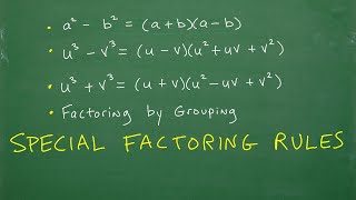 Special FACTORING Rules – REQUIRED Knowledge For ALGEBRA
