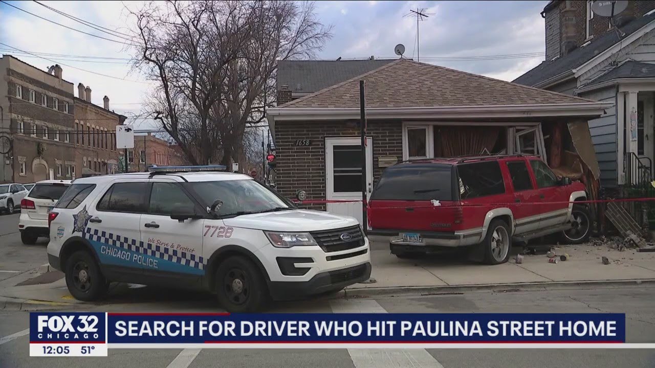 Chicago police search for hit-and-run driver who crashed into home on ...