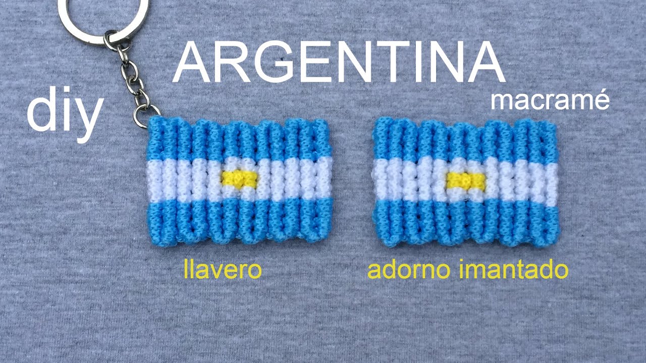 Llavero bandera 🇦🇷 Argentina , macramé - YouTube