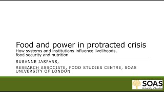 Webinar 2: Basic Drivers: Systems and Institutions; Susanne Jaspars