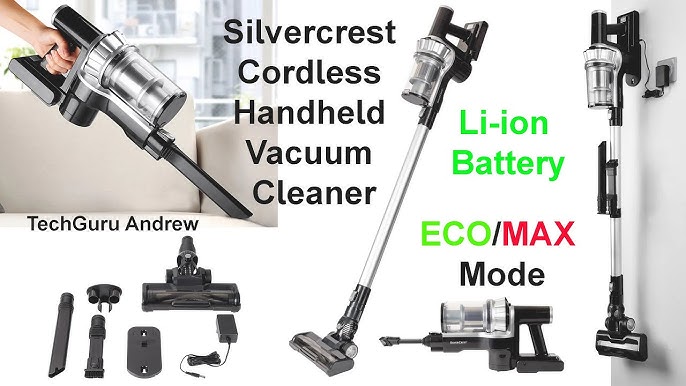 Aspirapolvere ricaricabile silvercrest lidl (Tipo Dyson). Sistema Cyclone a  Batteria. Sacchetto 