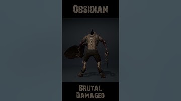 Obsidian Brutal Damaged 360 #character #rogerkint #3d #animation #gaming #unity #unreal #obsidian