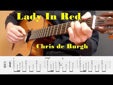 Lady In Red - Chris de Burgh - Fingerstyle guitar with tabs