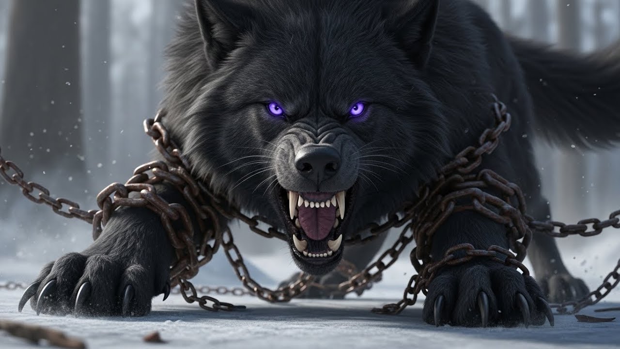 Encadenaron al lobo negro de ojos morados durante 300 años… una niña tocó las cadenas y se ...