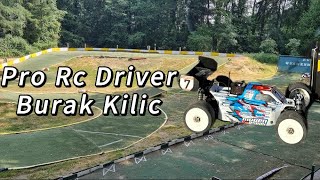 Pro Rc Driver Burak Kilic Flying With His Mugen Mbx8R Around A Carpet Track
