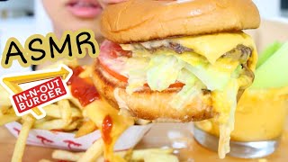 ASMR IN-n-OUT CHEESEBURGER + ANIMAL STYLE CHEESE FRIES EATING SOUNDS MUKBANG | TWILIGHT