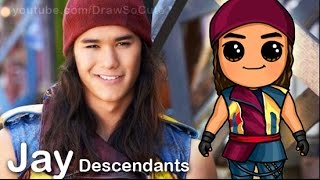 How to Draw Jay from Disney Descendants Cute step by step - YouTube