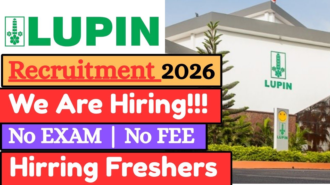 Lupin Pharma Recruitment 2026 | Lupin Pharma Job Vacancy 2026 | Pharma Job Vacancy 2026 
