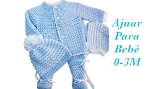 Ajuar para bebés: Como tejer Saquito | Chaquetita para varón | | niñas a crochet | 0-6M #171 - YouTube