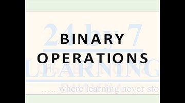 Binary Operations I Relations and Functions I Grade 12 I Math I 24by7learning.com