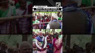 PM Modi’s warm interaction with children during his visit to Pahadpur village grabs attention