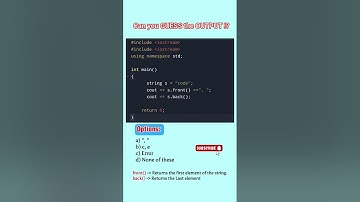 Code Quiz on STRING Methods in CPP #coding #cpp #dsa #cs #quiztime #feed #interviewquestions #output