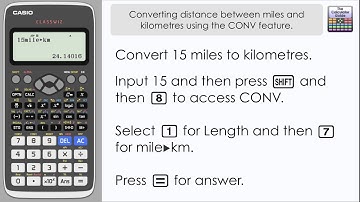 Convert between miles & km, kph & mph, using the CONV (Conversion) feature Casio Classwiz fx-991EX