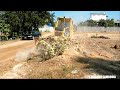 Intelligent Driver Skills With Stronger KOMATSU D31PX Dozer Pushing Rock &amp; Truck Dumping Rock