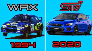 Evolution of the SUBARU IMPREZA WRX STI EVOLUTION/HISTORY/ALL GENERATIONS  (1994-2020)