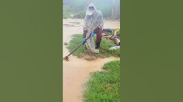 A Heavy Rain ! Unclogging Drain Water #shorts #drain #dam #draincleaner #culvertpipe #drainopener