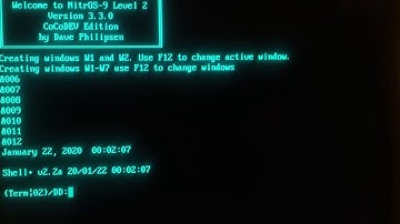 CoCoDEV booting NitrOS9 L2 with 8 windows open