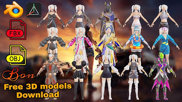 Characters 3d model pack pubg mobile prisma3d Blender bon fbx obj free download