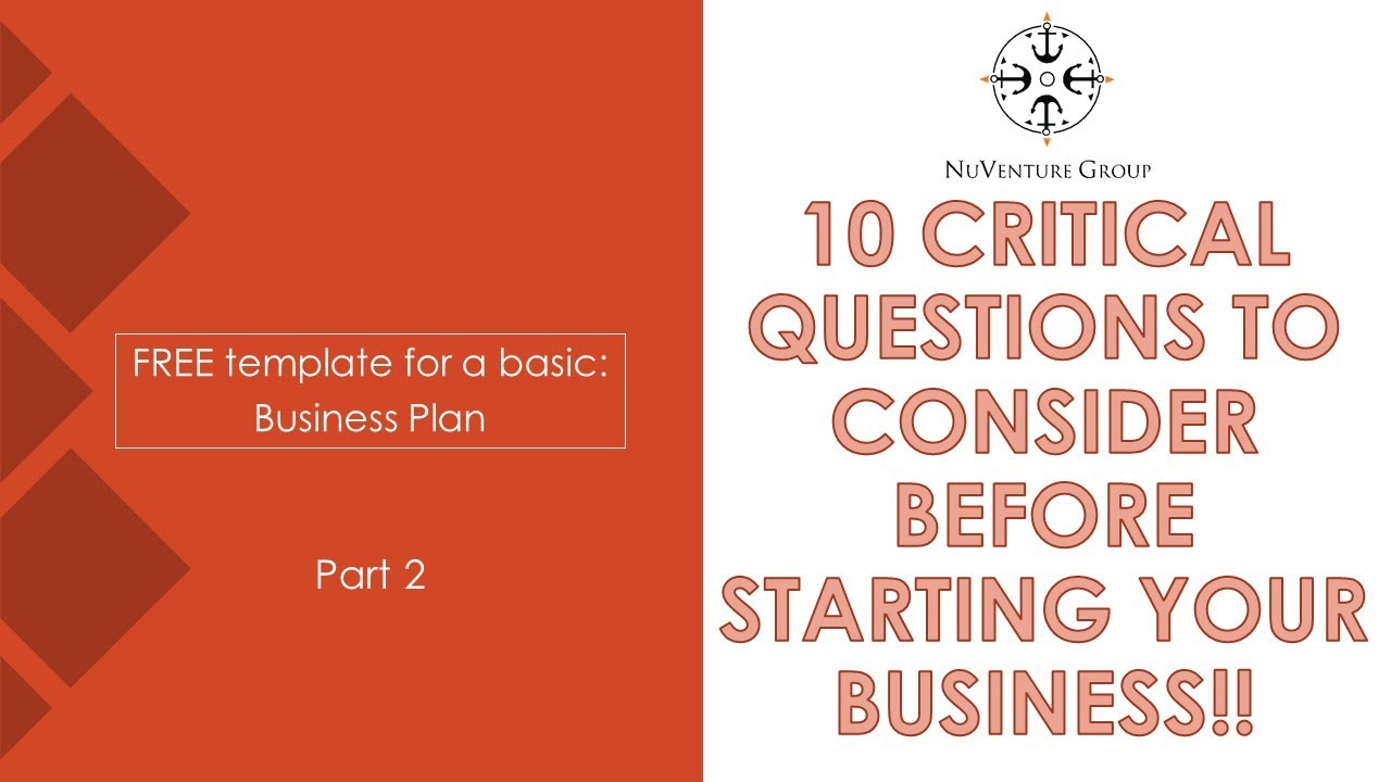 critical questions for a business plan
