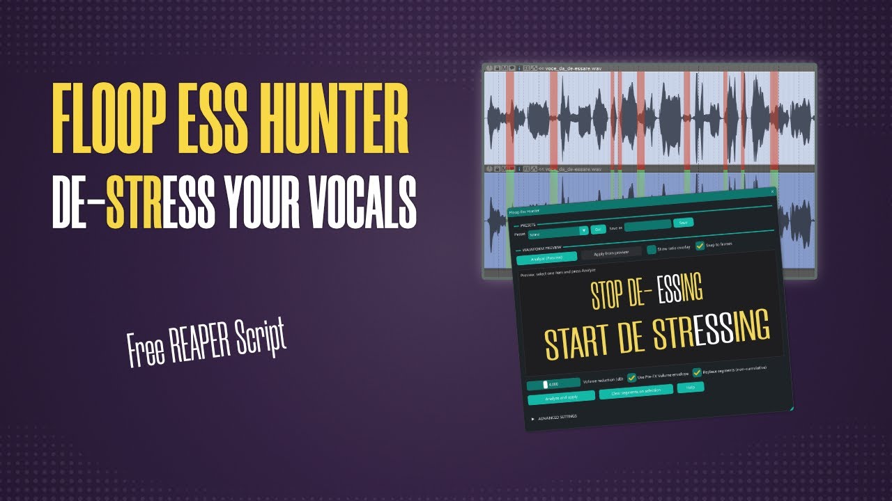 Floop ESS Hunter: FREE REAPER Script for Automatic Sibilance Volume Automation