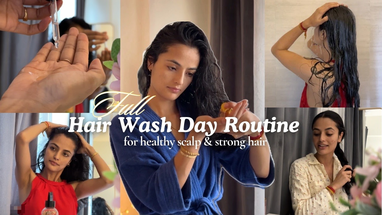 HAIR WASH DAY ROUTINE 🧖🏻‍♀️ ᥫ᭡ for healthy & strong hair | Top haircare products & Tips 💇‍♀️