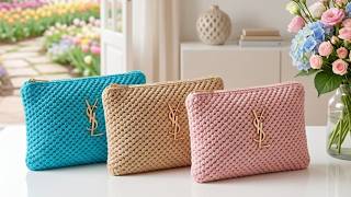 طريقة عمل كلاتش فخم بخيط الستان: سر الغرزة الحشو العميقة! Clutch Crochet/Crochet Bag