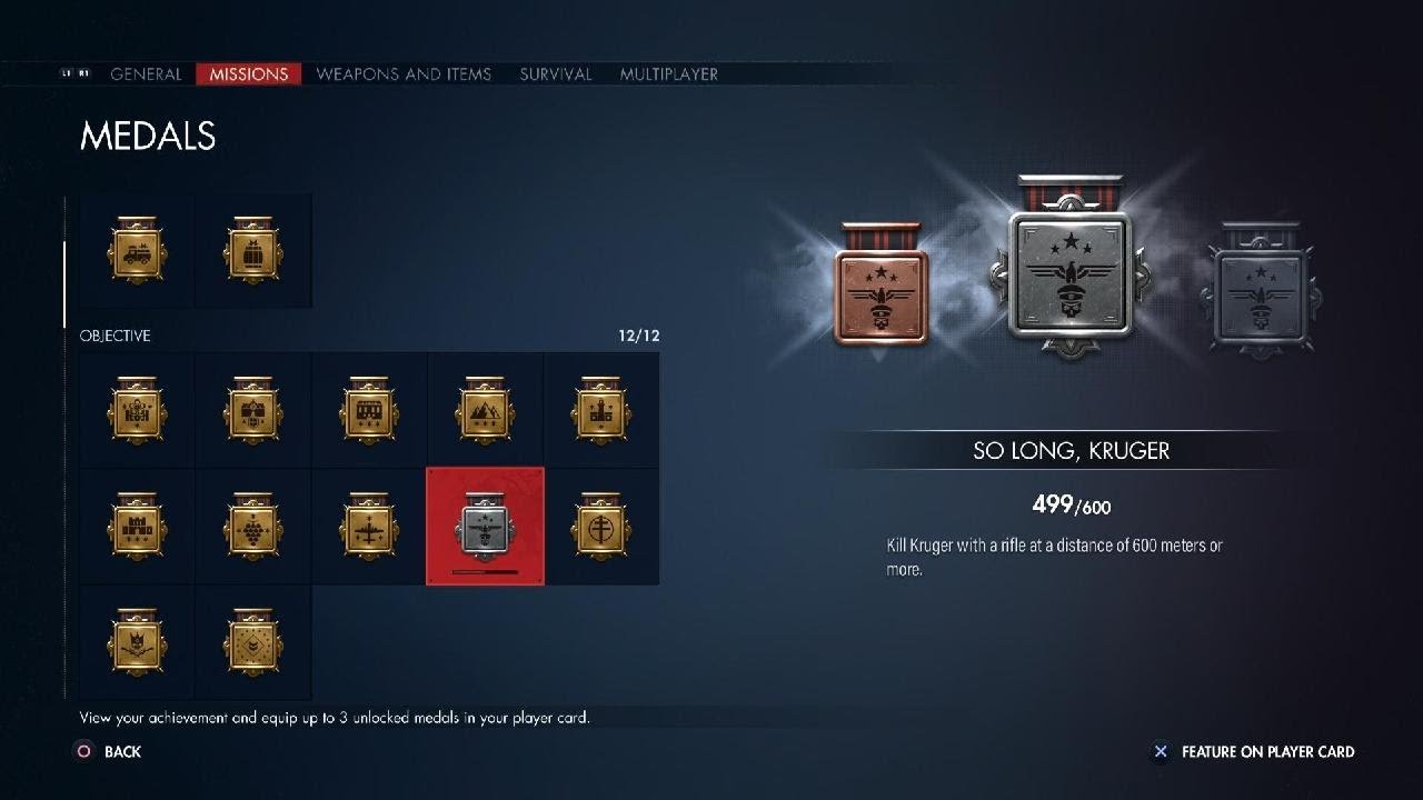 Sniper Elite: Resistance So Long, Kruger All or Nothing Long Shot Gold