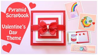 DIY | Valentines Day Love Theme Pyramid Scrapbook Tutorial | Handmade Gift Card