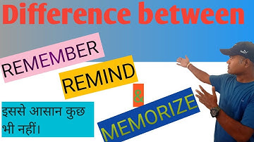 Difference between REMEMBER, REMIND & MEMORIZE.  #spokenenglish #education #learn #grammar