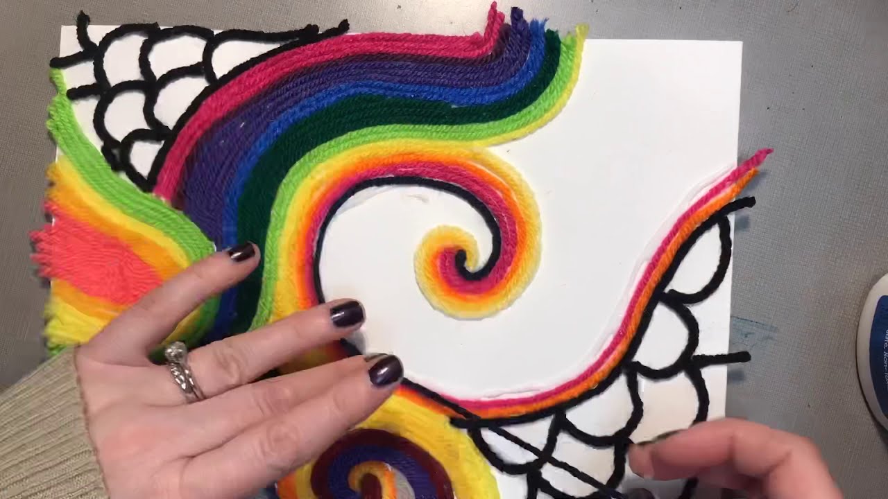 DIY Yarn Art  Easy Yarn Painting