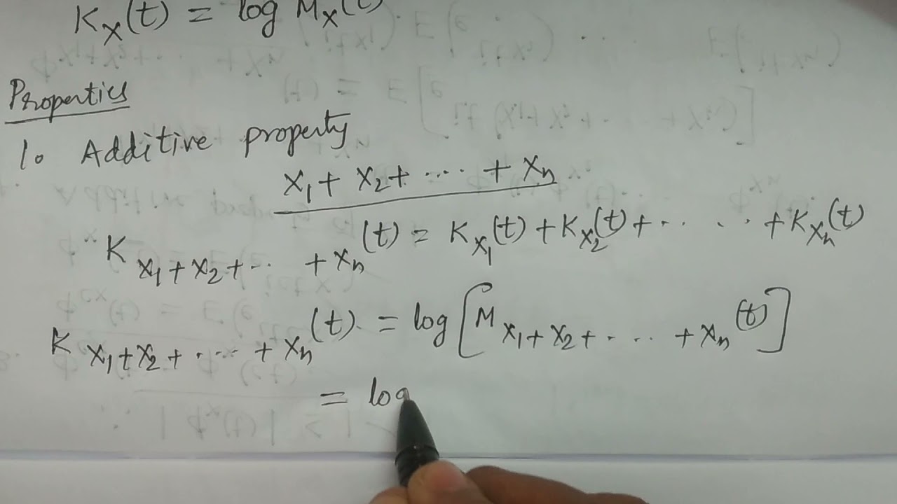 mobil Mispend lindre Cumulant Generating Function (cgf) and Properties - BSc Statistics - YouTube