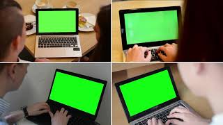 Laptops Mosaic Green Screen Footage