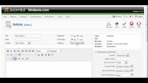 Joomla Video Tutorial: How to add an article in Joomla 1.5