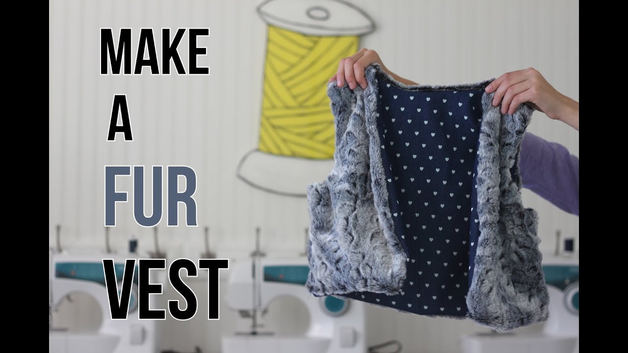 QUICK & EASY faux fur vest - sewing and drafting tutorial! 