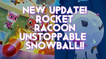 Talking Tom Hero Dash - New Update in Snow City! Bazooka Raccoon and Unstoppable Snow Ball!