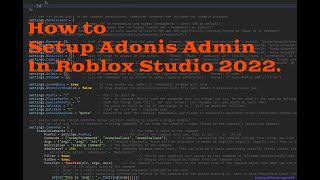 Adonis Admin Setup | Roblox Studio