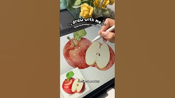 Digital Watercolor Apple Painting in Procreate | Digital Art #procreatebrushes #procreatetutorial