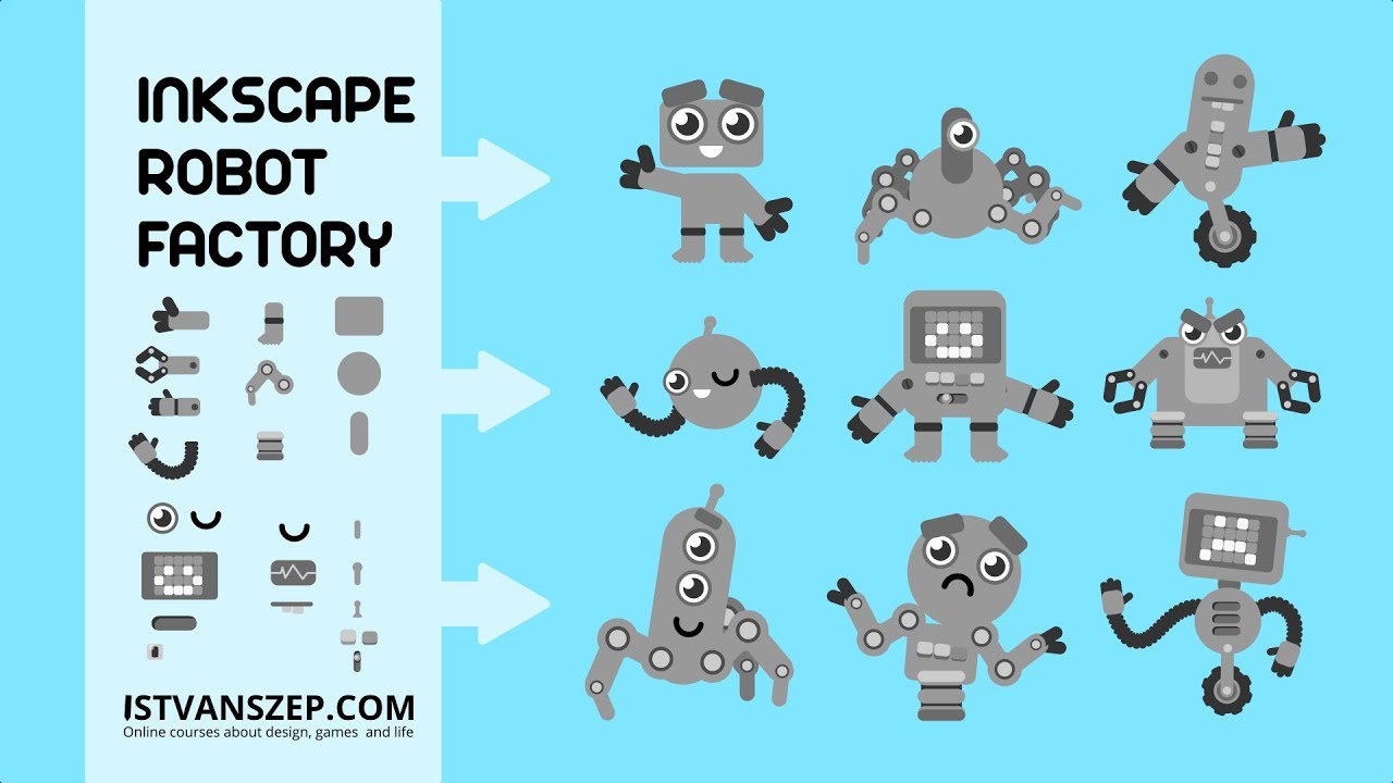 robot game character design with Inkscape! -