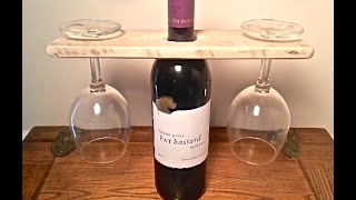 HOW TO TUTORIAL SHOWING HOW TO EASILY MAKE A WINE BOTTLE AND WINE GLASS DISPLAY HOLDER. EASY RUSTIC 