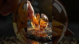 Ultra-Close ASMR Mango Sphere Slice with Candied Ginger and Citrus Oil Sounds for Tingles