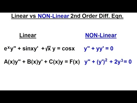 Differential Equation 2nd Order 5 Of 54 Linear Vs Non Linear 2nd Order Diff Eqn Youtube Differential Equation 2nd Order 5 Of 54 Linear Vs Non Linear 2nd Order Diff Eqn Youtube