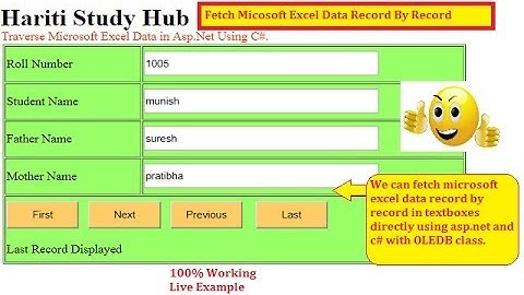 Best Way to Traverse Data from MS Excel File in Asp.Net C# | Hindi | Free Online Learning Classes